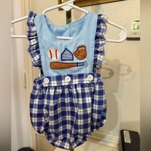 Blue Plaid Kids One Piece